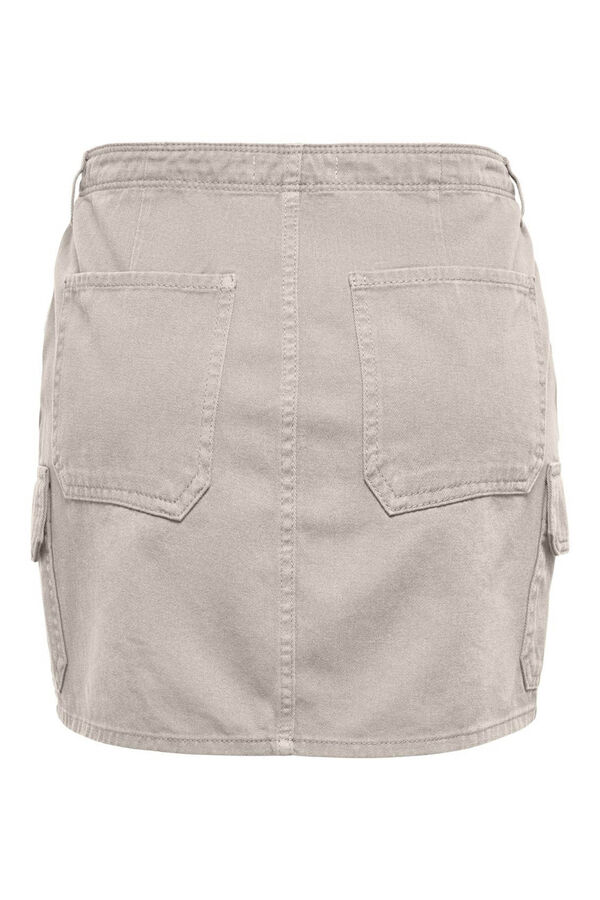 Only Falda mini cargo beige