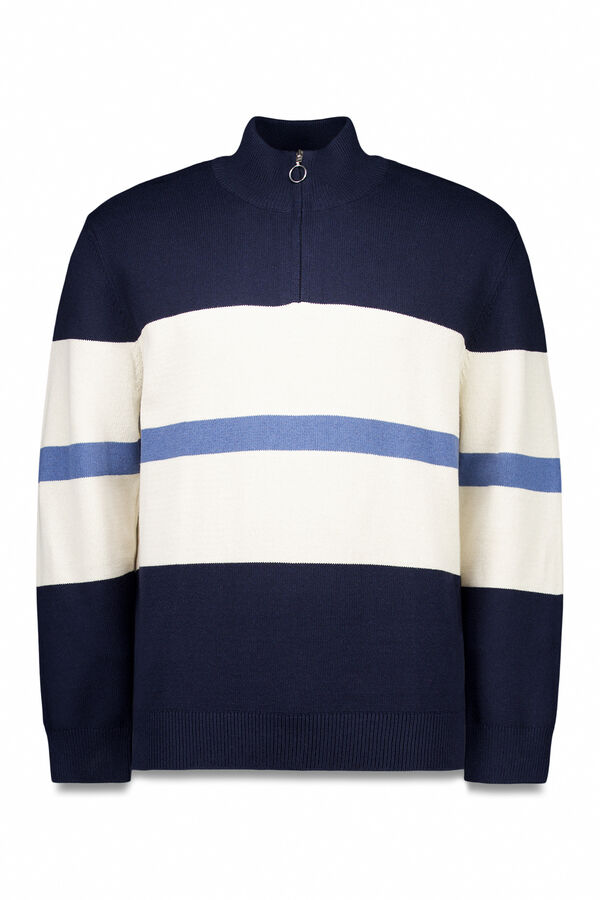 Springfield Jersey cremallera bloque color azul