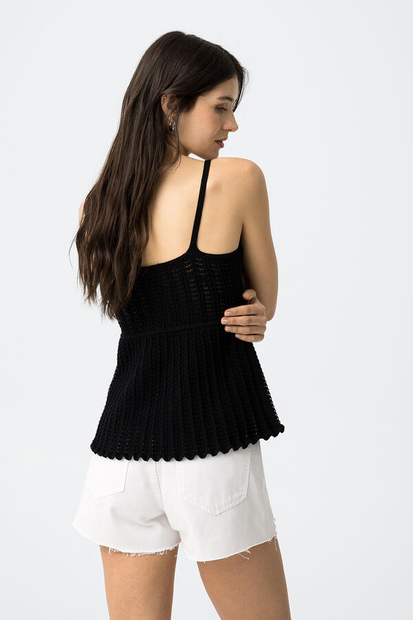 Tiffosi Top perfurado preto