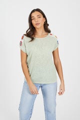 Brave Soul T-shirt de manga curta e crochet bege