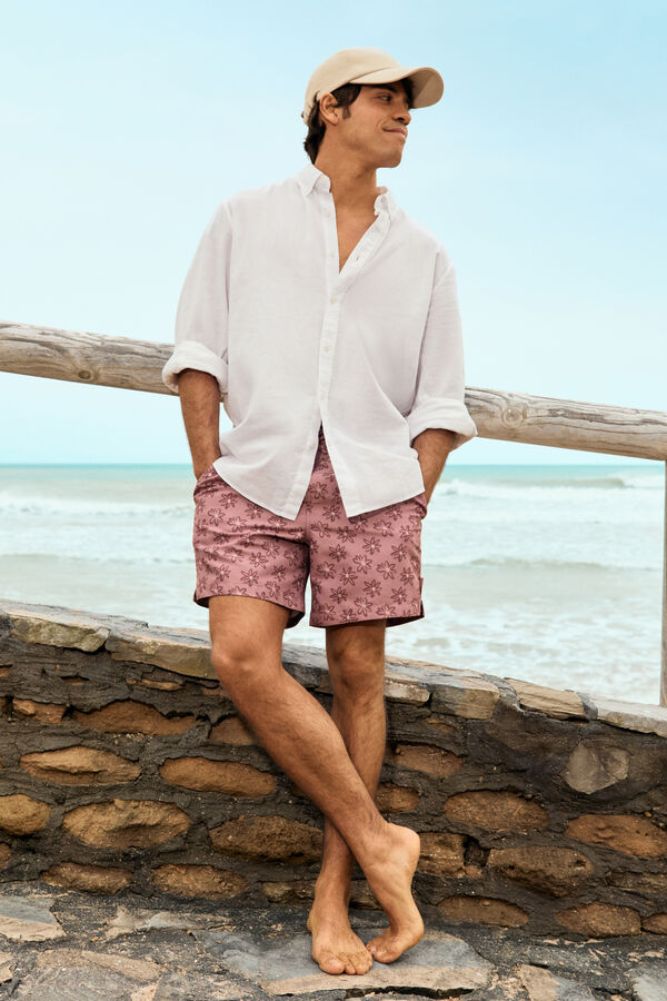 Springfield Fato de banho estampado de flores vermelho