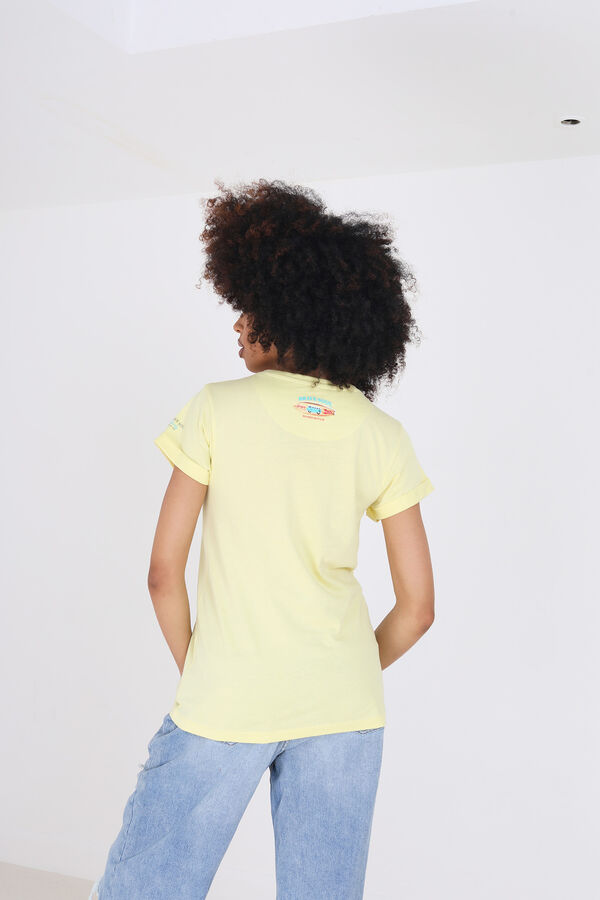 Springfield Camiseta manga corta estampado amarillo