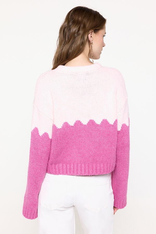 Pieces Jersy de punto bicolor morado/lila