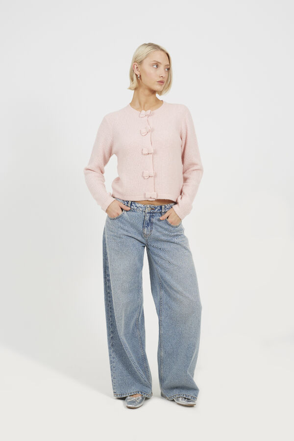 Brave Soul Cardigan de malha com la&ccedil;os bege