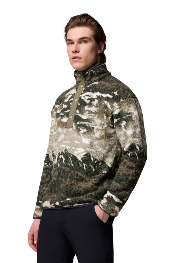 Columbia Forro polar com bot&otilde;es de press&atilde;o azul