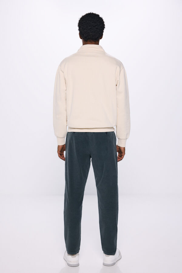 Springfield Pantal&oacute;n chino pana lavada comfort slim fit verde