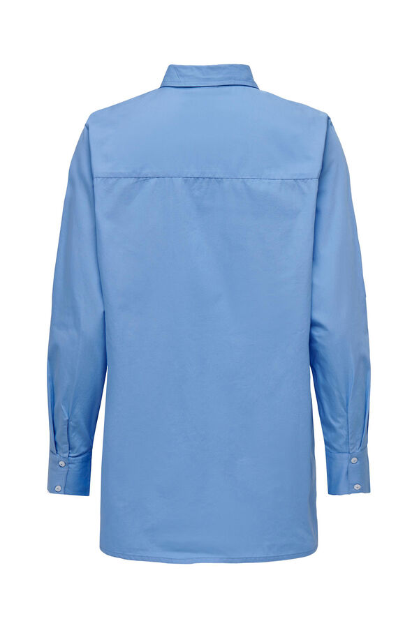 Springfield Camisa popelina gola lapelas azulado