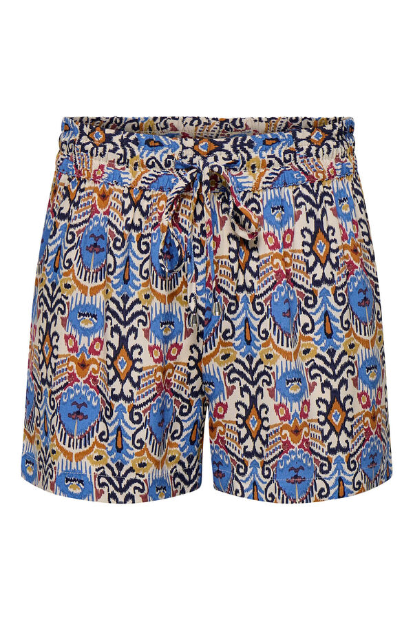 JDY Calções fluidos estampados bege