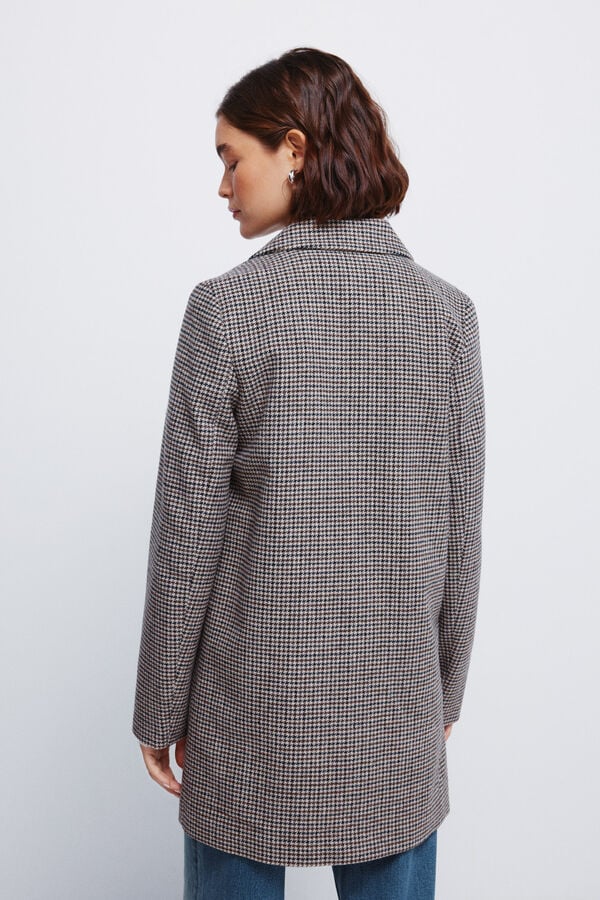 Springfield Abrigo cuadros cuello solapa azul