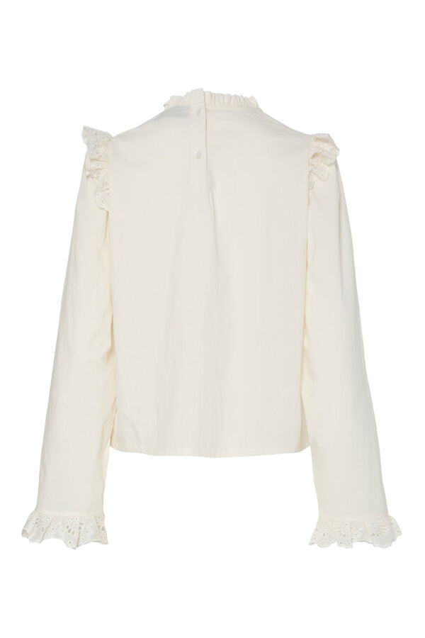Pieces Blusa volantes con bordado ingles blanco