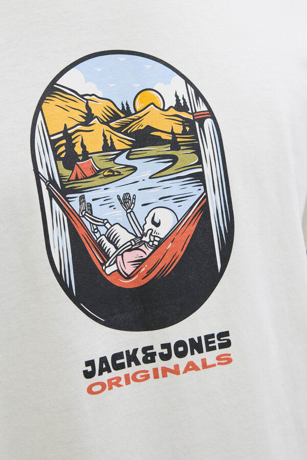 Jack & Jones Camiseta regular fit estampada blanco