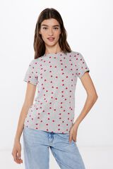 Springfield T-shirt estampada cinzento