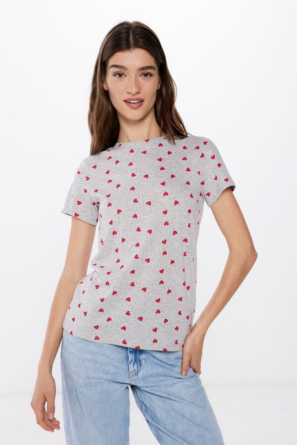 Springfield T-shirt estampada cinzento