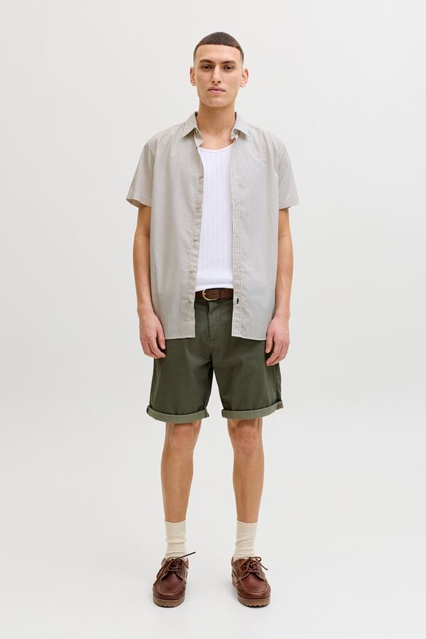Jack & Jones Camisa slim fit estampada beige