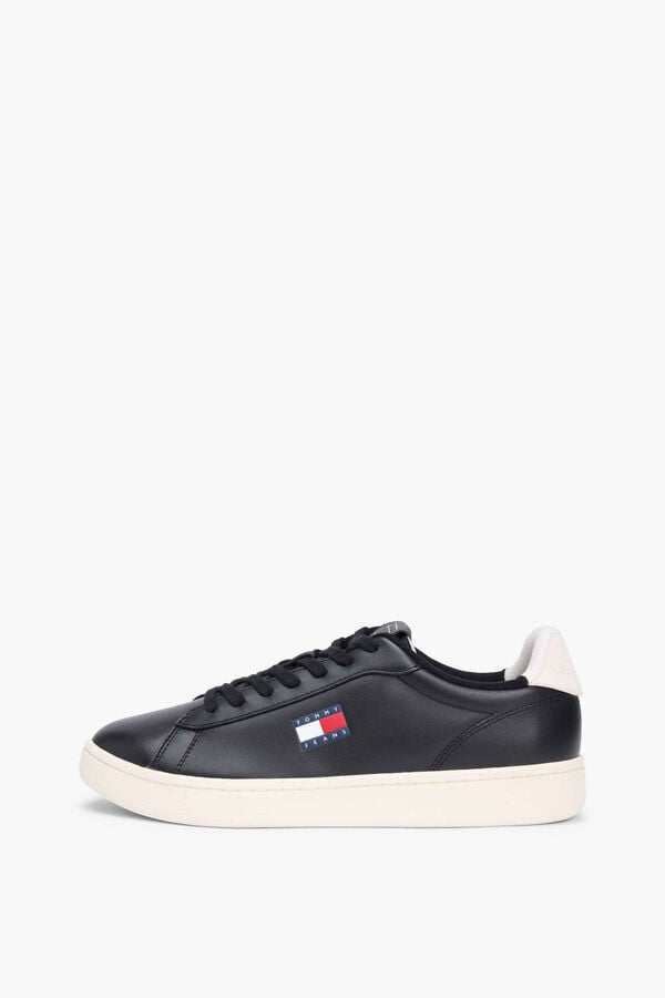 Tommy Jeans T&ecirc;nis Tommy Jeans com bandeira lateral preto