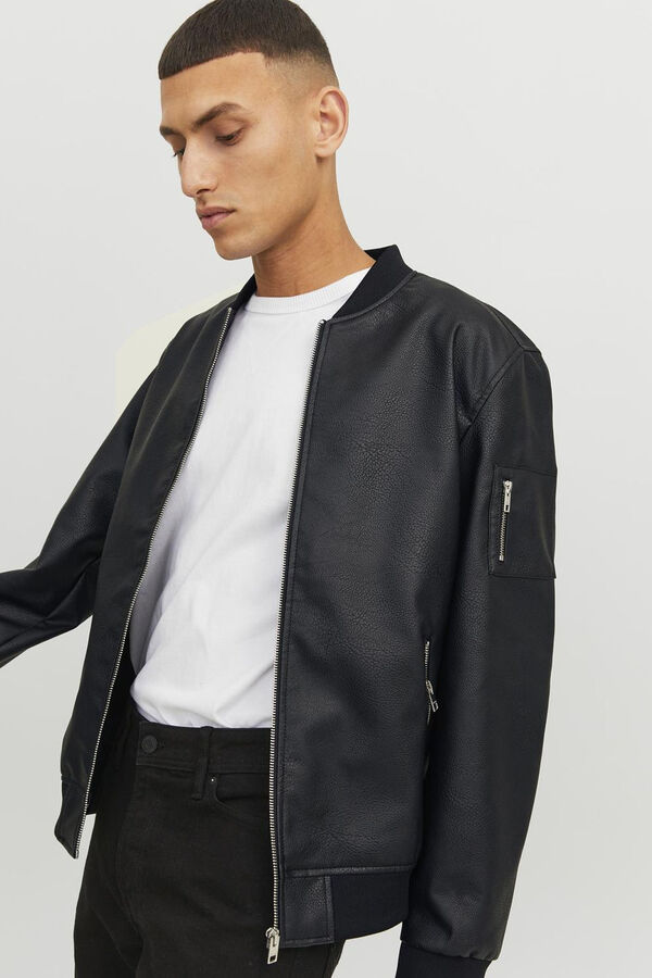 Jack & Jones Jaqueta bomber emborrachada preto