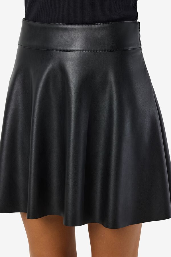 Noisy May Falda skater efecto piel negro