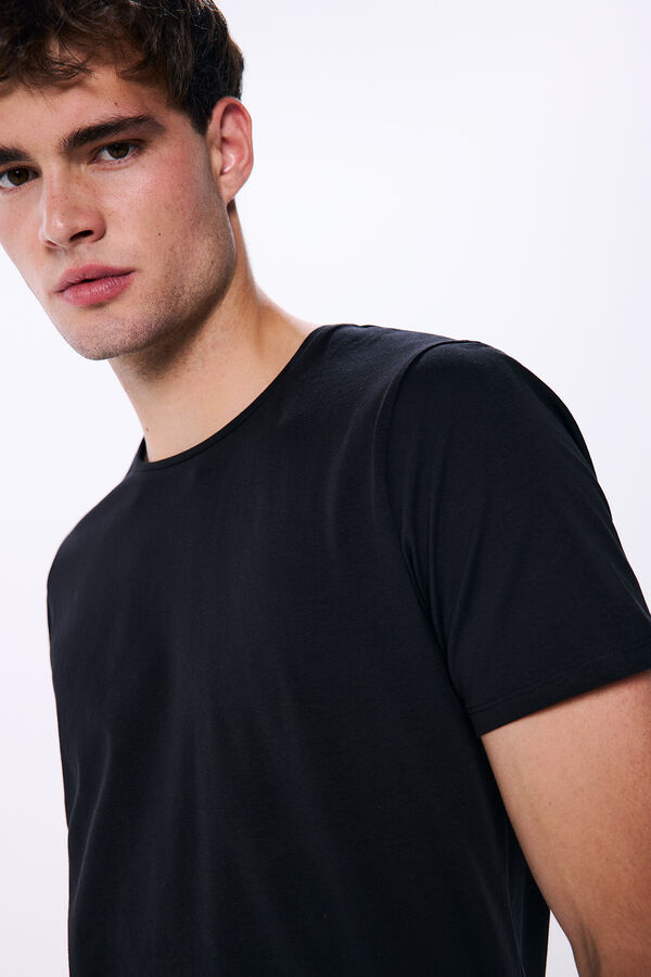 Springfield Camiseta b&aacute;sica algod&oacute;n lycra negro