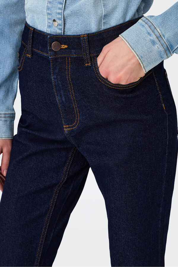 JDY Jeans campana tiro alto azul