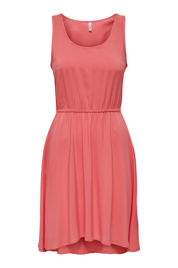 Only Kurzes &auml;rmelloses Kleid vermelho