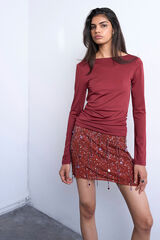 Topshop Top de escote redondo rojo