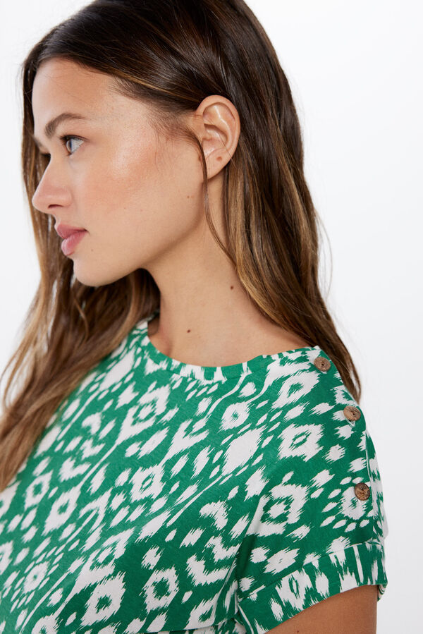 Springfield Camiseta Estampada Botones Hombro verde