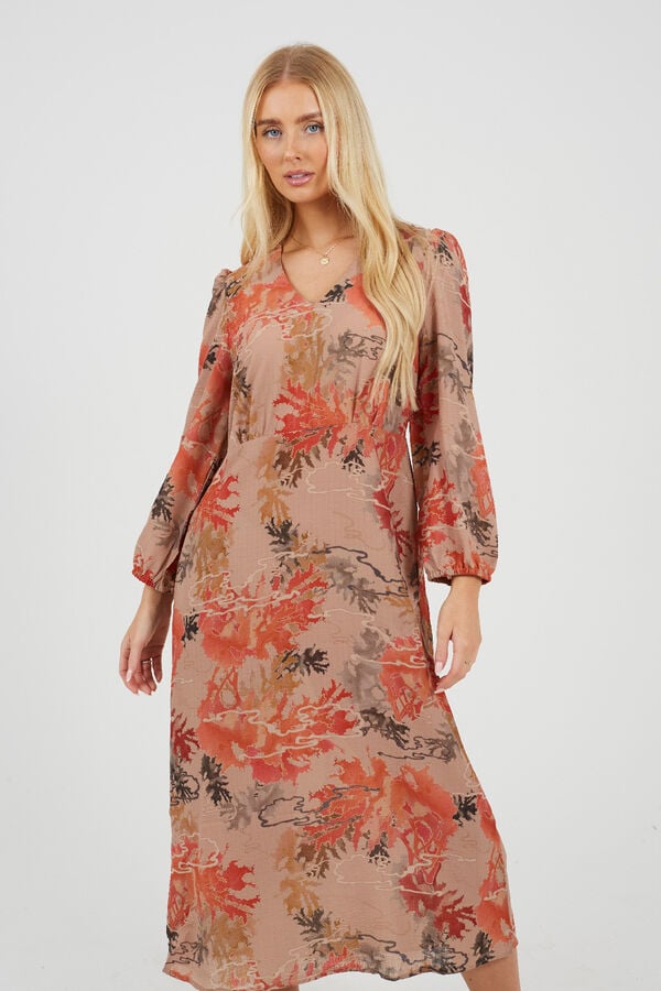 Brave Soul Vestido largo estampado rojo