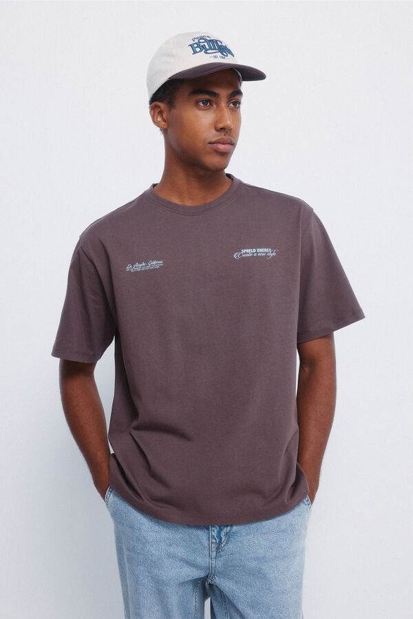 Springfield Camiseta estrellas energy marr&oacute;n