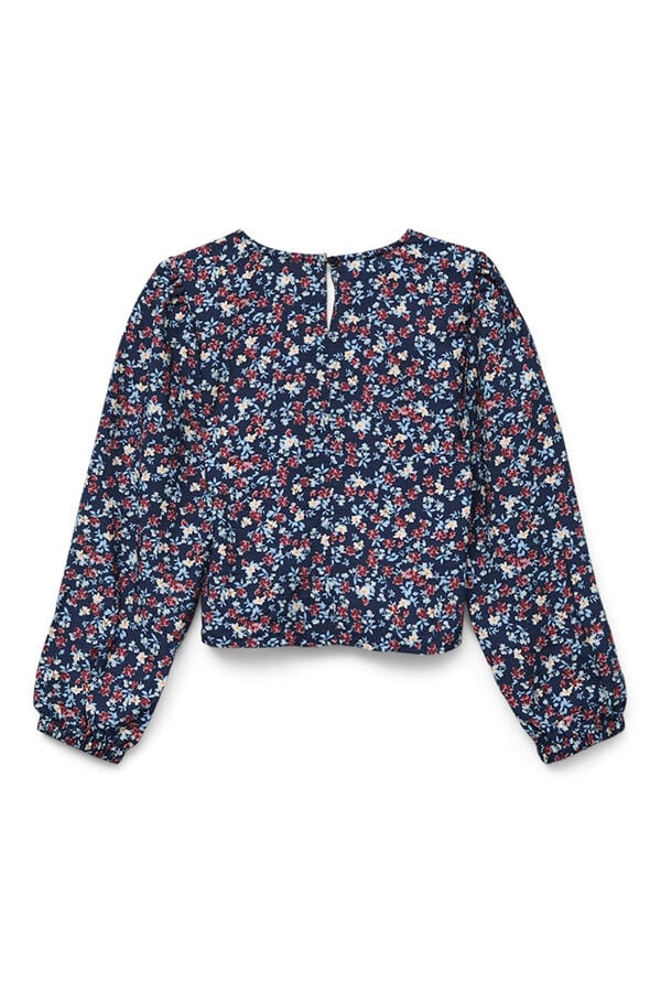 Vero Moda Girl Top manga larga flores azul
