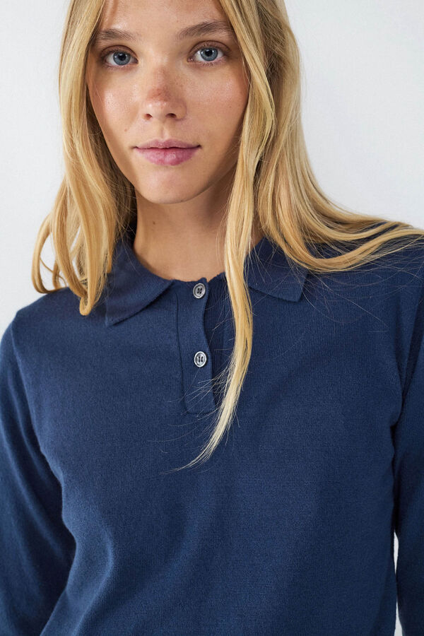 Balmohk Jersey punto cuello polo azul