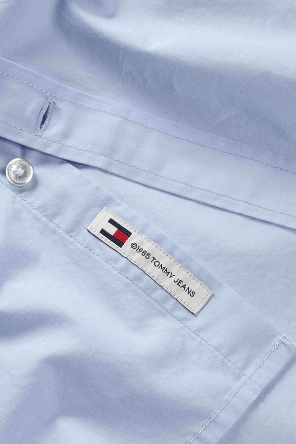 Tommy Jeans Camisa regular de popel&iacute;n azul