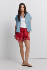 Springfield Cal&ccedil;&otilde;es de algod&atilde;o estampado vermelho