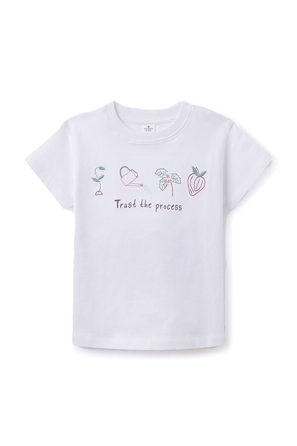 Springfield Kids T-shirt bordada menina branco