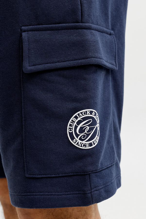 Jack & Jones PLUS Short felpa cargo azul