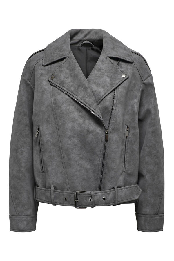 Only Biker de polipiel gris