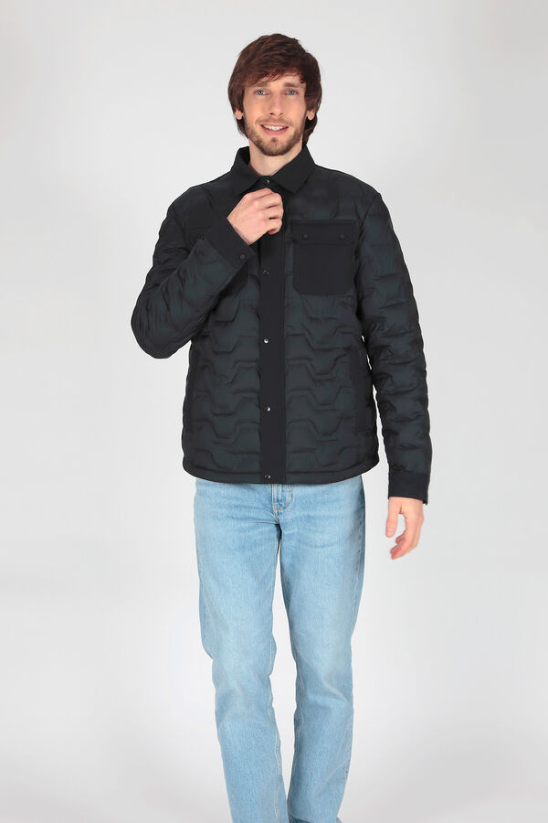 Brave Soul Plum&iacute;fero acolchado multibolsillos azul