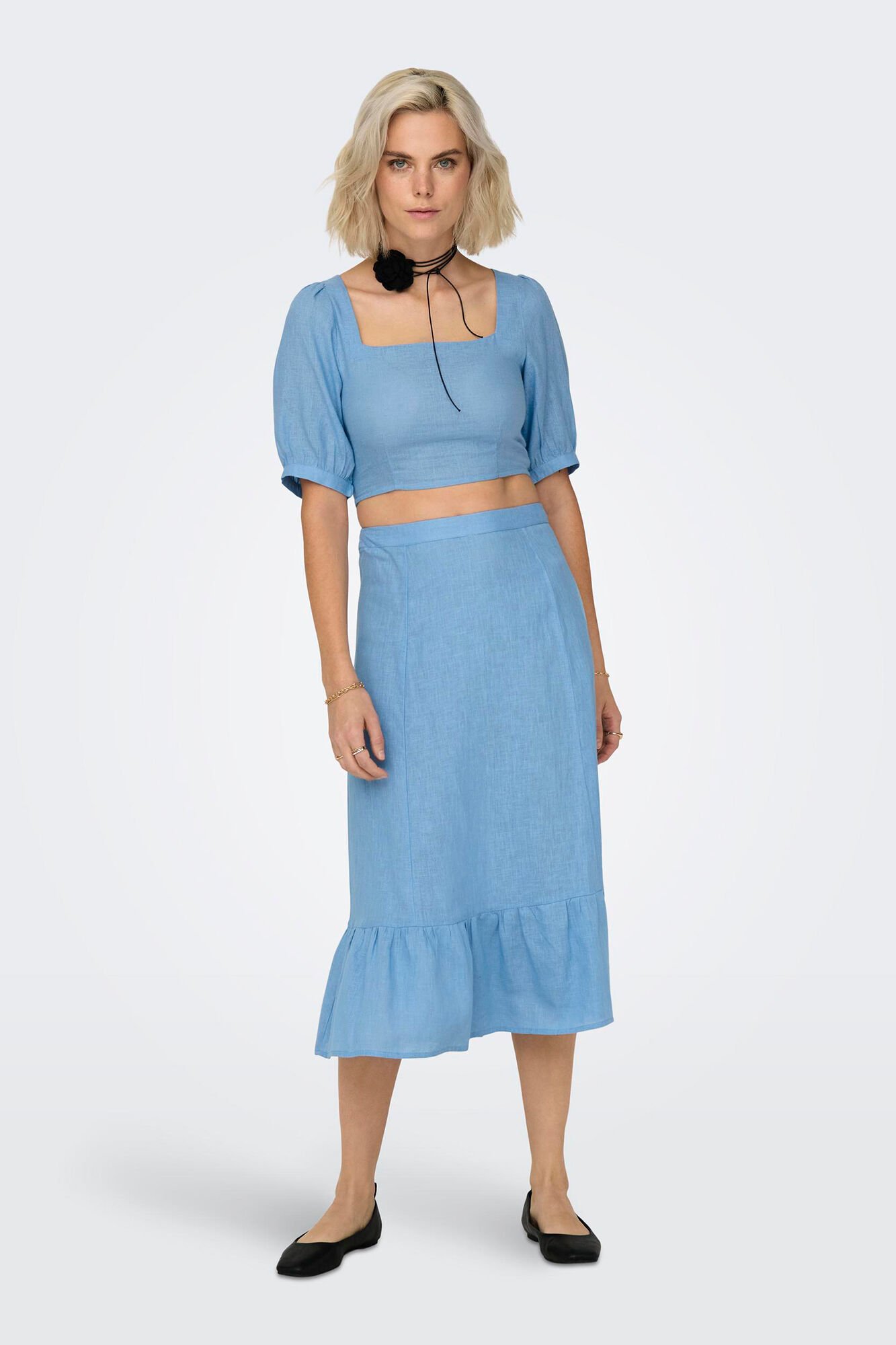 Only Falda larga lino