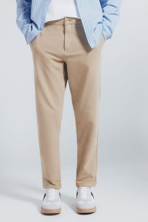 Springfield cal&ccedil;as chino slim fit confort&aacute;veis castanho