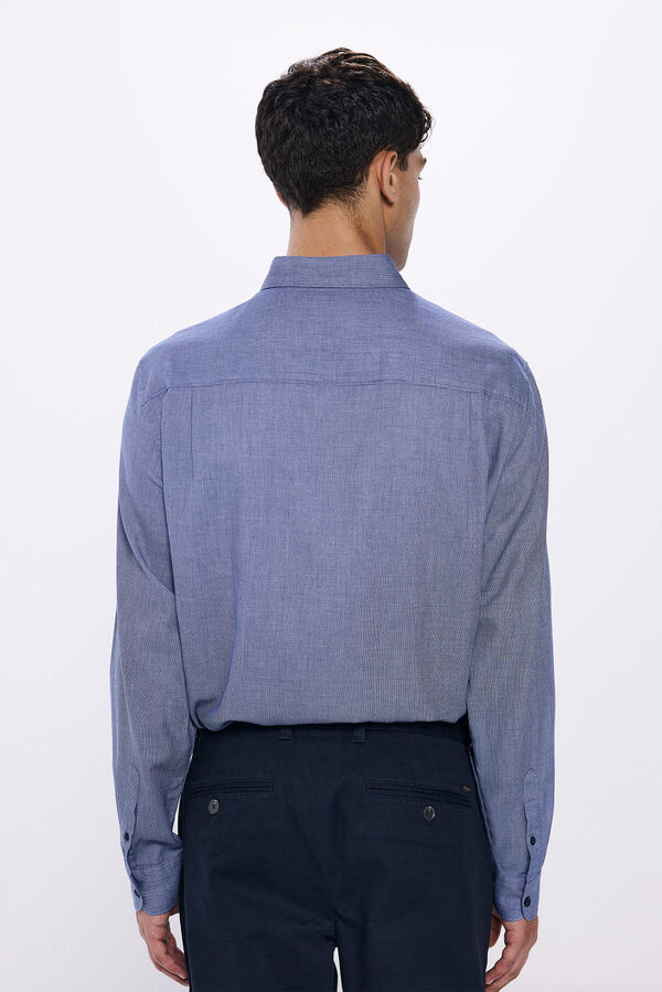 Springfield Camisa social bicolor azul