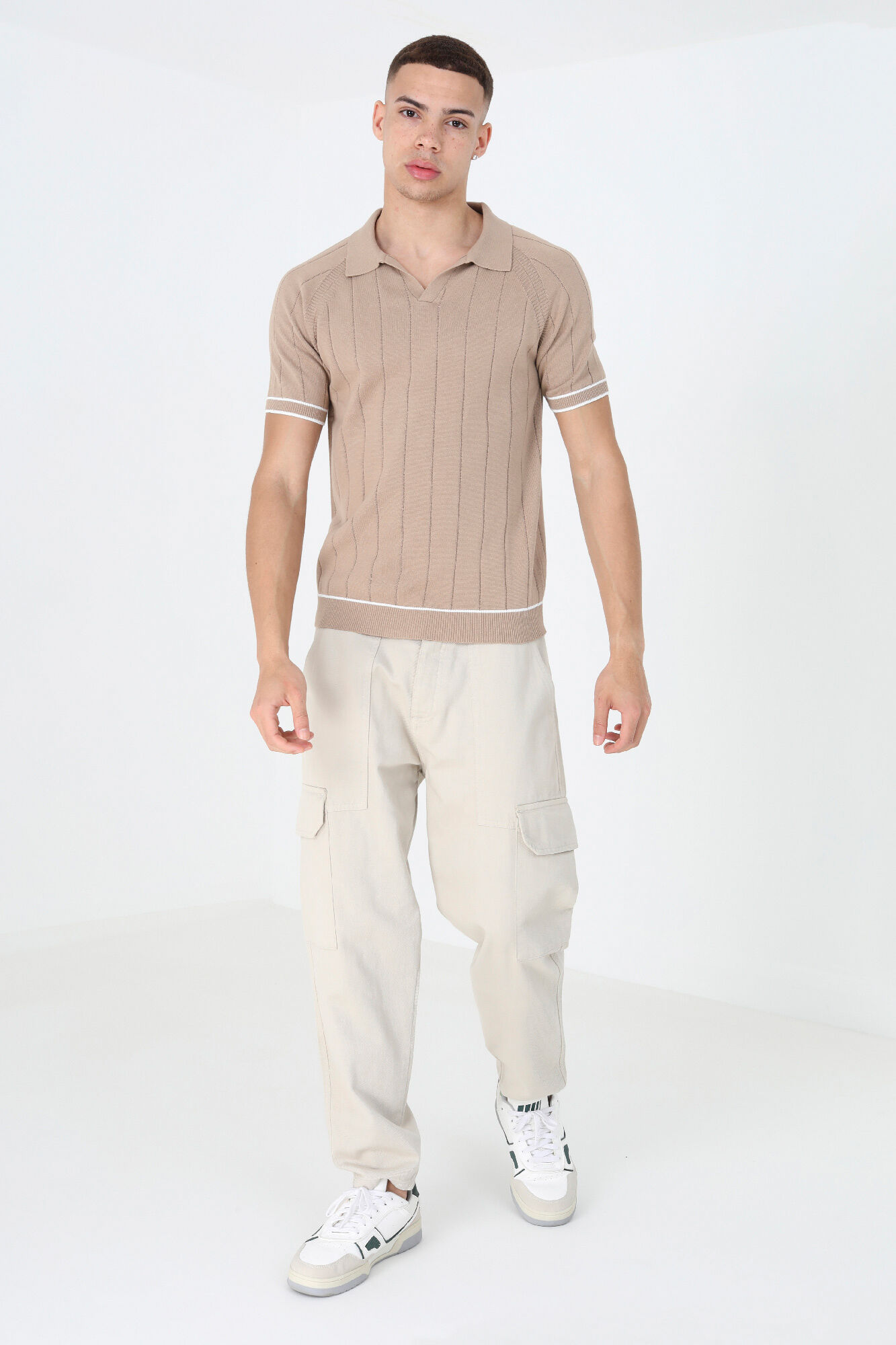 Brave Soul Polo de punto con manga corta