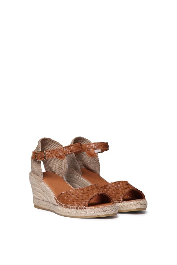 Toni Pons Alpercata de cunha em pele entran&ccedil;ada vison