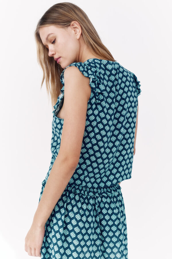 La Vecina Rubia Blusa "SOL" bambula - La Vecina Rubia turquesa