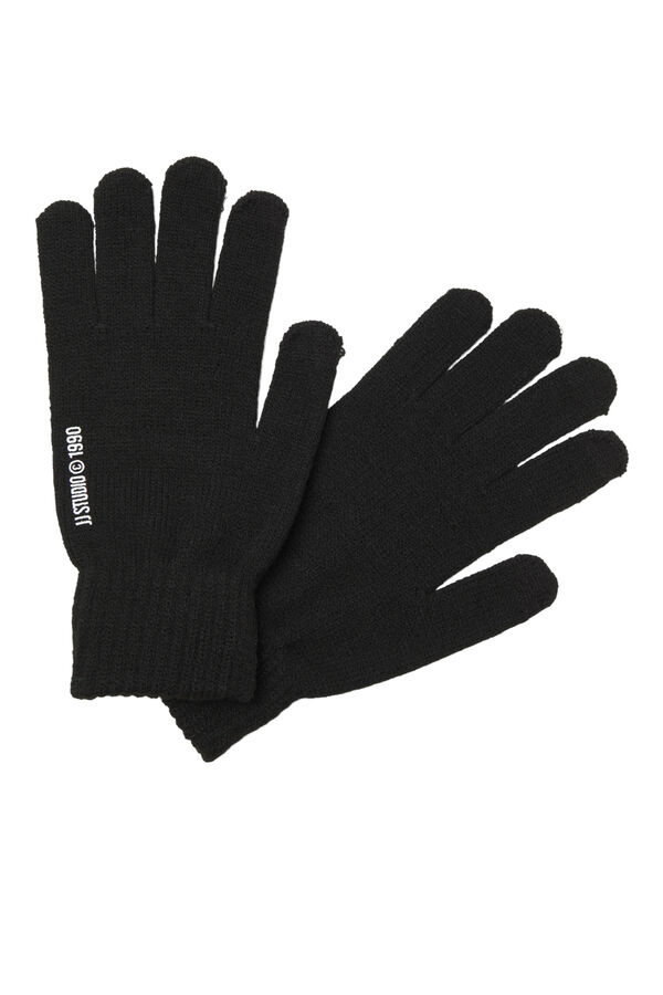 Jack & Jones Guantes de punto fino negro