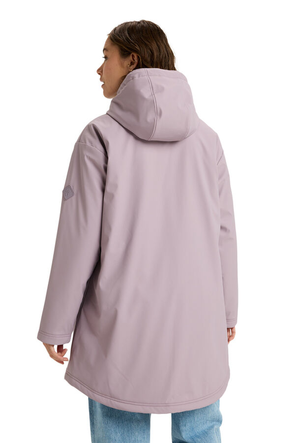 Roxy Rain Road Polar Zip - Sobretudo de chuva feminino rosa