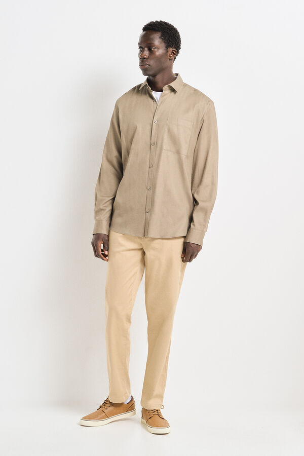 Springfield Camisa vestir tencel nude