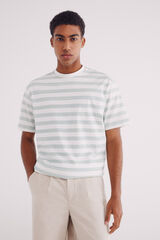 Springfield Camiseta microraya verde