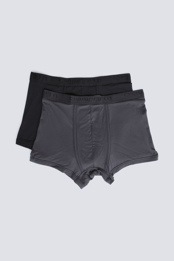 Springfield Pack de 2 boxers em microfibra preto