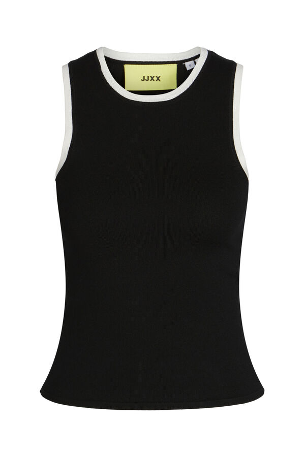Jack & Jones Top de malha fina em contraste preto