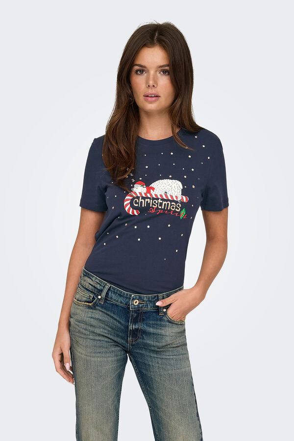 Only Camiseta de Natal azul