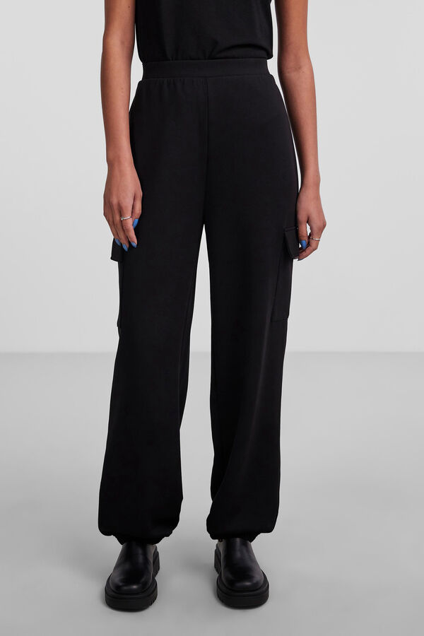 Pieces Pantalón cargo bolsillos laterales negro